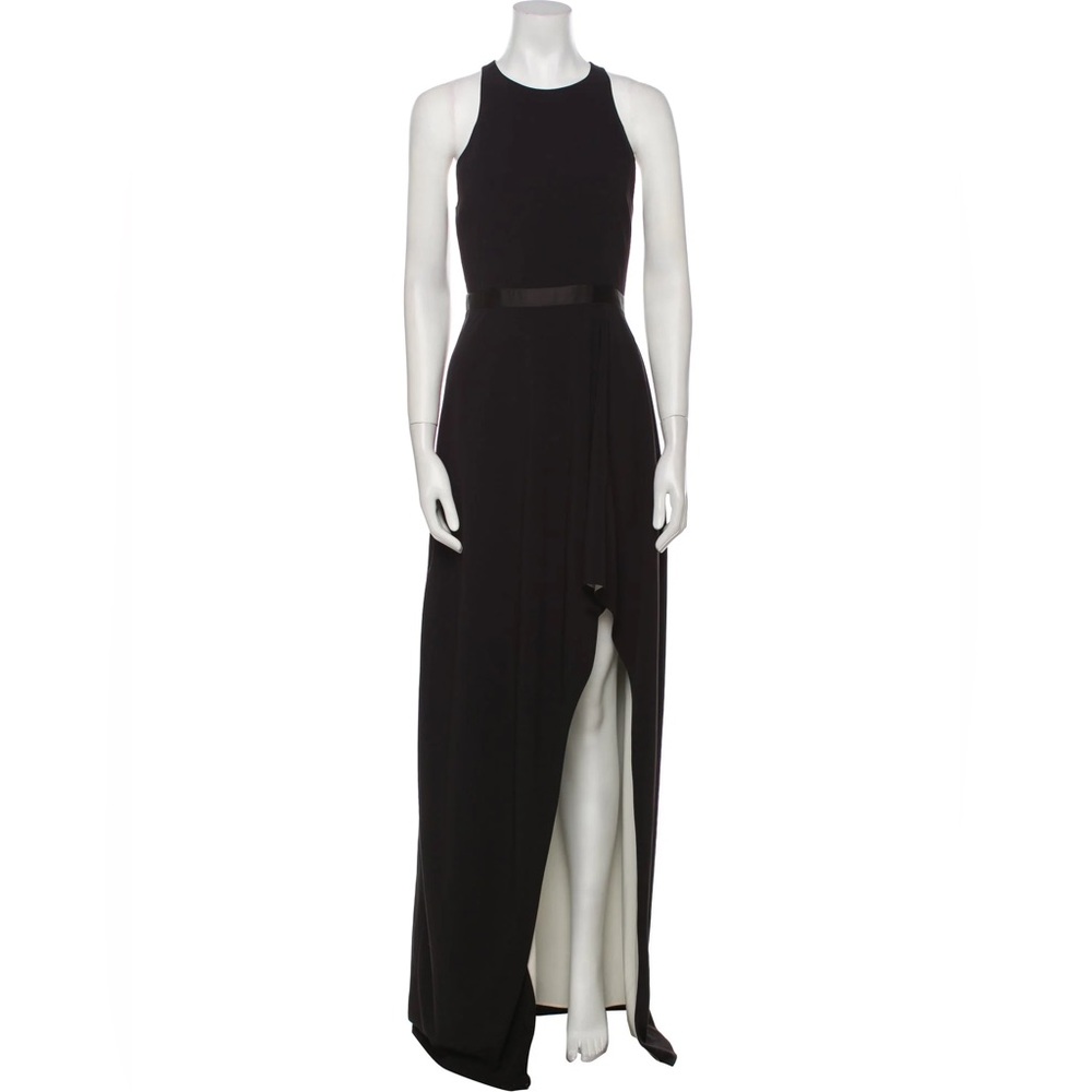Halston Heritage Black High Low Slit Gown